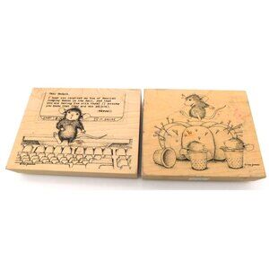 2 Vintage Stampa Rosa House Mouse Designs Stampers Mouse Bounce Mudpie.com